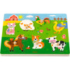 Viga puzzle en bois avec son, animaux de la ferme, dimensions 33x22,5x3 cm, 1 pièce