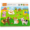 Viga puzzle en bois avec son, animaux de la ferme, dimensions 33x22,5x3 cm, 1 pièce