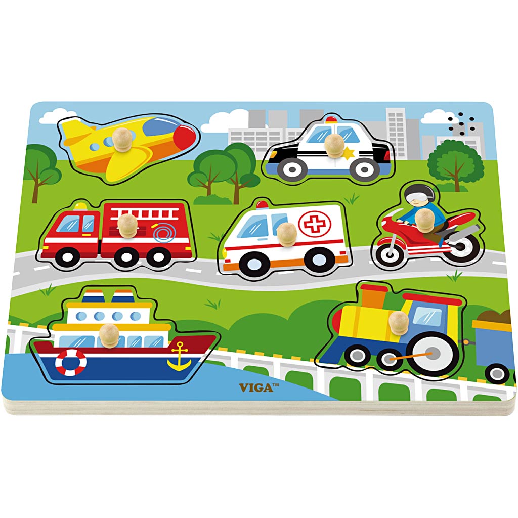 Viga puzzle en bois avec son, transport, dimensions 33x22,5x3 cm, 1 pièce