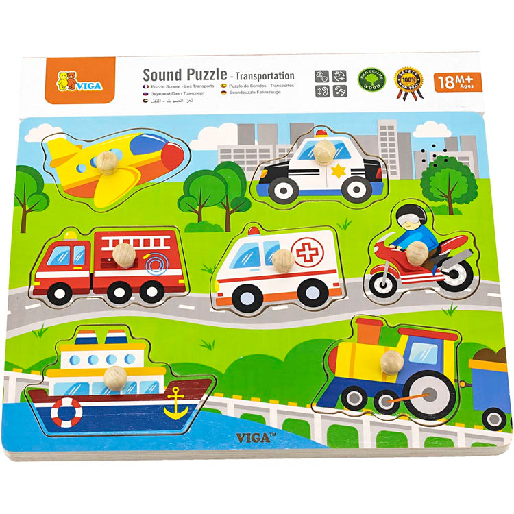 Viga puzzle en bois avec son, transport, dimensions 33x22,5x3 cm, 1 pièce