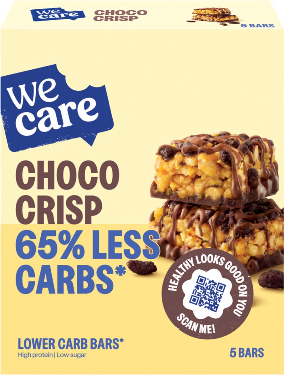 Wecare - faible teneur en glucides - barre - choco crisp - 5 x 30 gr