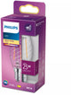 Lampe LED Philips - lampe bougie avec culot E14 - lumière blanc chaud : 2700k - 25w - verre nervuré transparent