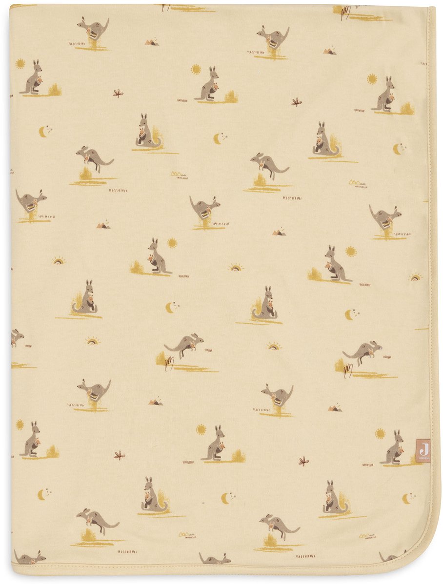 Jollein couverture bébé berceau - 75x100cm - jersey - kangourous