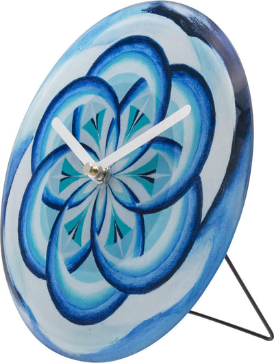 Nextime table cosmo blue – horloge murale de table – 20 cm – verre trempé – bleu clair – silencieuse