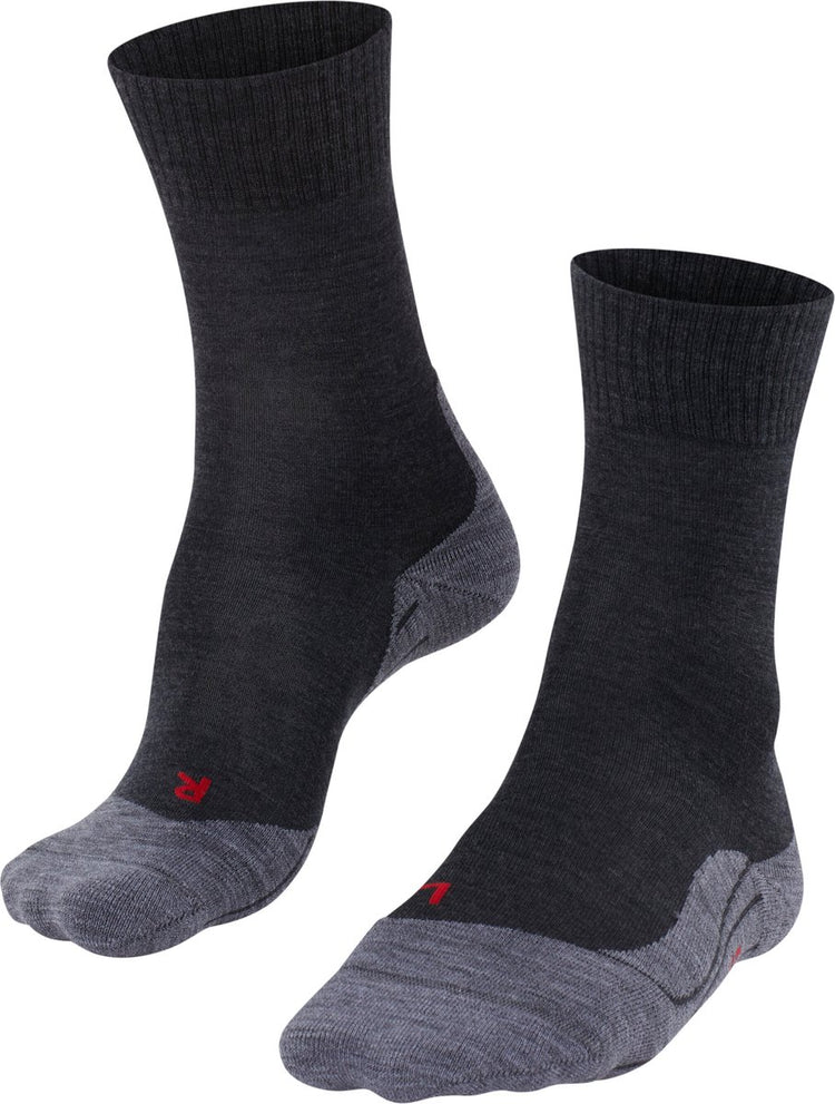 Falke tk5 chaussettes de marche en laine fine anti-ampoules en matériau fonctionnel femme gris - taille 39-40