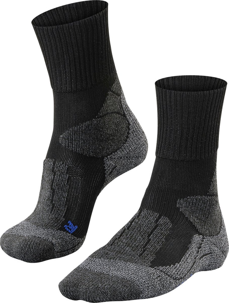 Falke tk1 cool anti-ampoules épais matériau fonctionnel lyocell chaussettes de marche hommes noir - taille 44-45