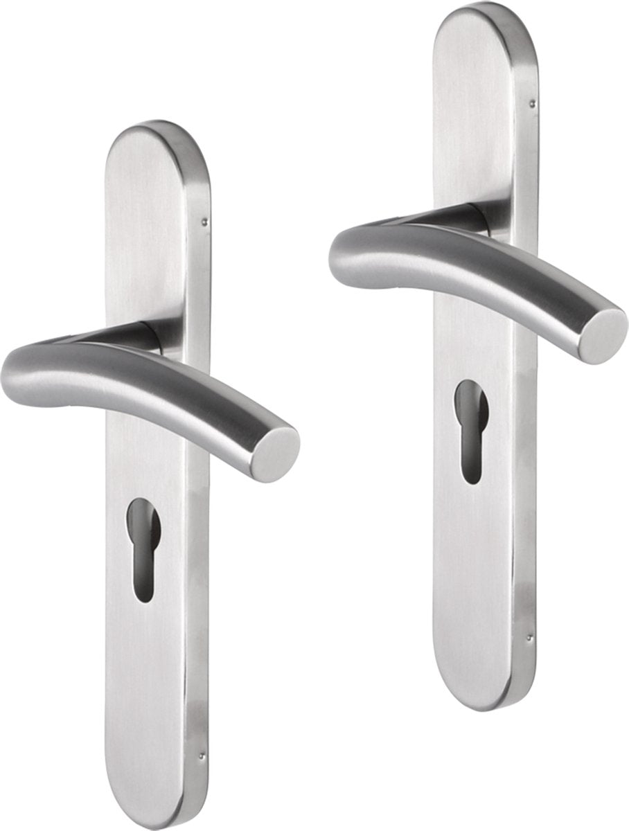 Impresso Conway en acier inoxydable brossé sur bouclier ovale