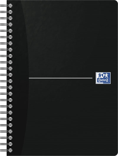 Bloc à spirales Oxford Smart noir - a5 - ligné - couverture souple - 90 feuilles