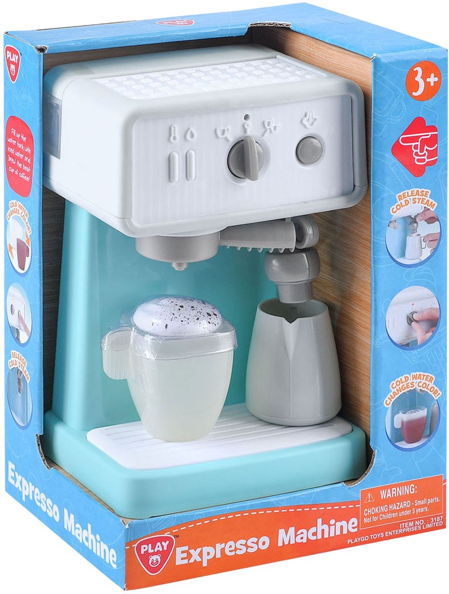 Jouez à la machine à expresso bleu blanc, 3dlg.