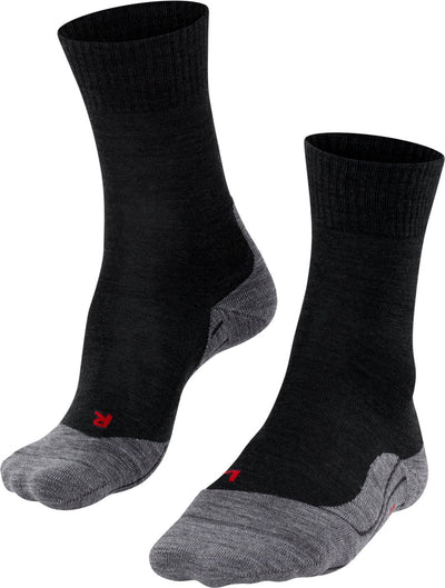 Falke tk5 chaussettes de marche en laine fine anti-ampoules en matériau fonctionnel hommes noir - taille 42-43