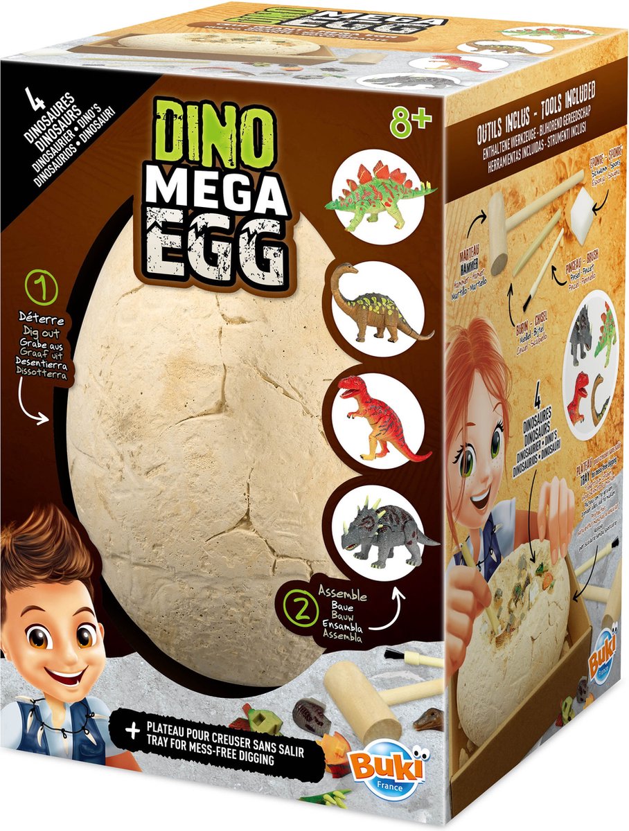 Buki france buki - dino mega egg - déterrer des dinosaures