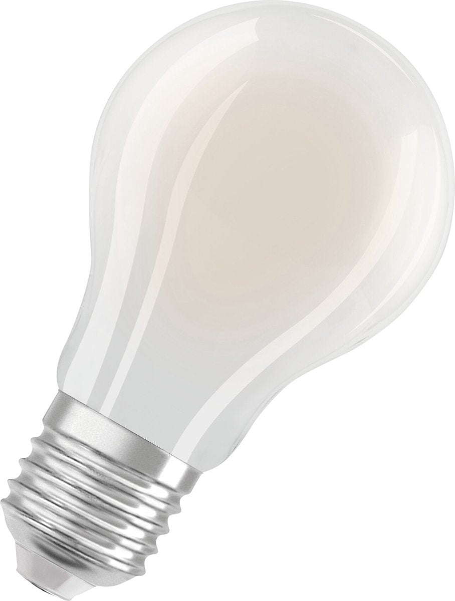 Lampe LED Osram de classe énergétique en forme d'ampoule classique, 7,2 W 1521 lm, EEK A, lumière blanc froid (4000 K), Cri 80, en verre mat sans plomb, culot E27, IP20, diamètre 60 mm.