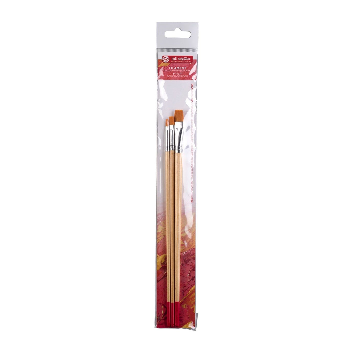 Talens art création • set de pinceaux huile acrylique polyester plat 3pcs