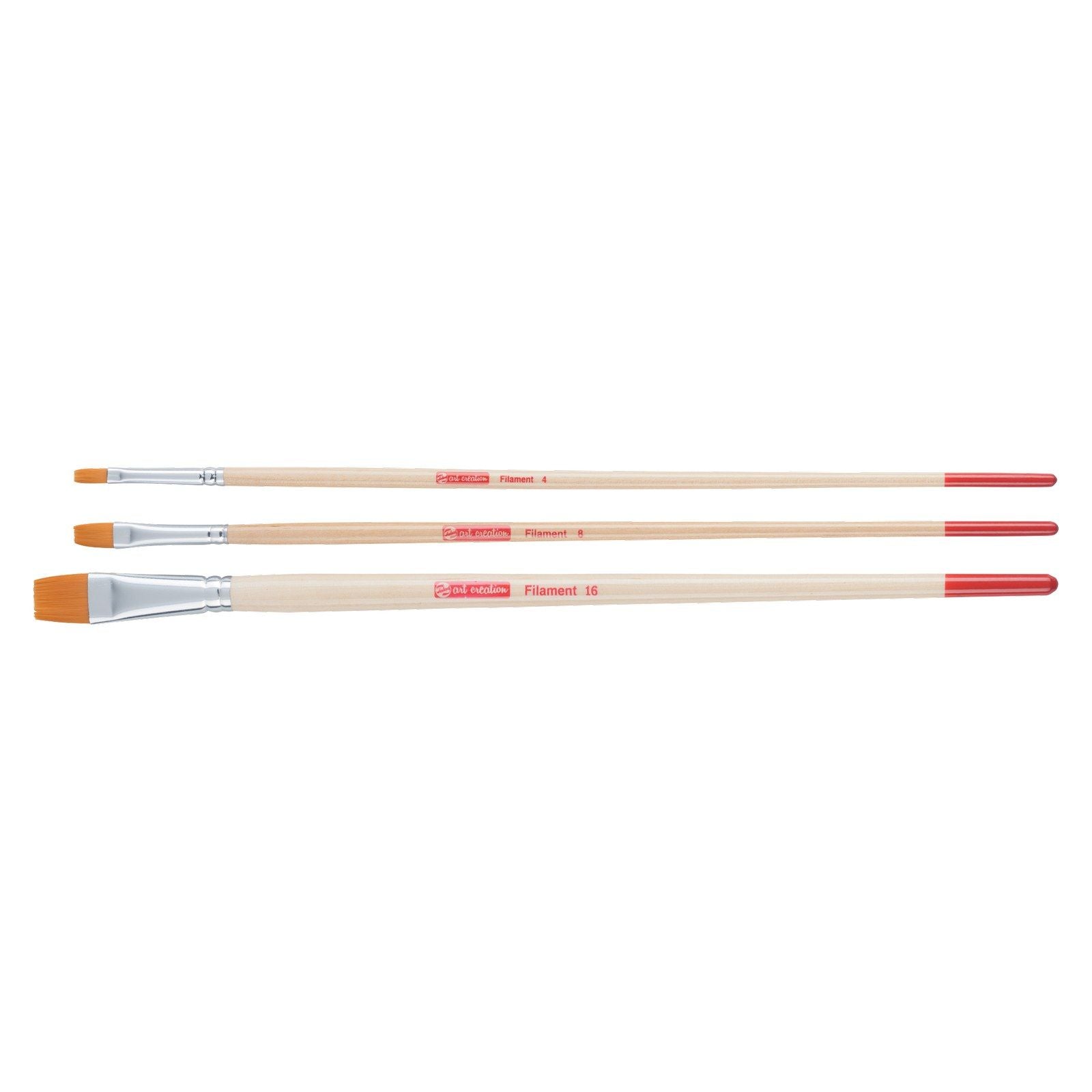 Talens art création • set de pinceaux huile acrylique polyester plat 3pcs