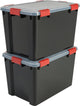 Boîte de conservation hermétique Iris - 70l - plastique - noir rouge - lot de 2
