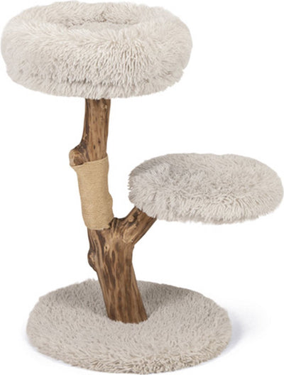 Designed by Lotte Arbre à chat pour chat Zora - arbre à chat - bois - 2 places couchées - gris - 50x50x72cm