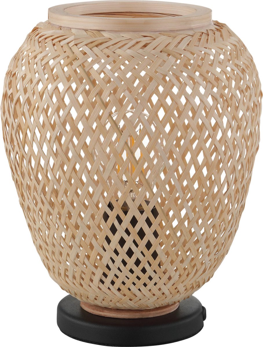 Lampe de table Eglo Dembleby - e27 - ø 20 cm - bois noir