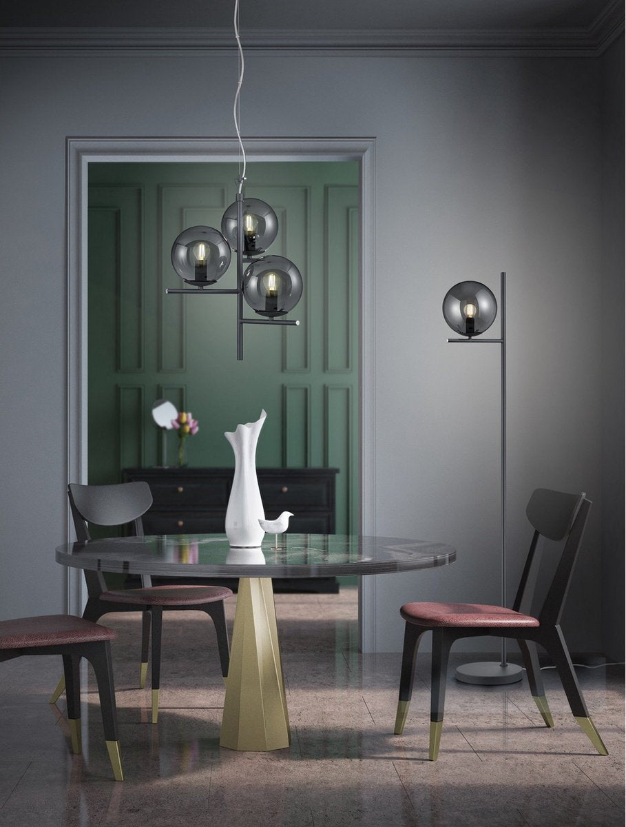 Trio pure - lampe suspendue - anthracite - excl. 3x e14 28w