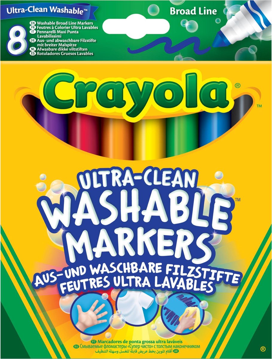 Crayola - ultra-clean - feutres - pour enfants - 8 pièces