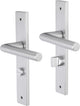 Poignée de porte Impresso - Londres - pour l'intérieur - bouclier de porte carré avec vis et serrure de toilette - aluminium - 2 pièces