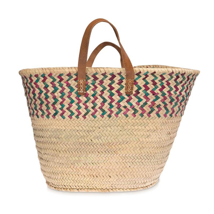 Sac en feuille de palmier Source Balance avec vannerie colorée