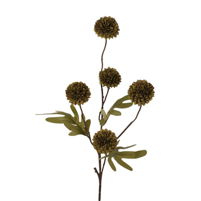 Roberts collection branche de pompon de fleur artificielle 52cm vert foncé