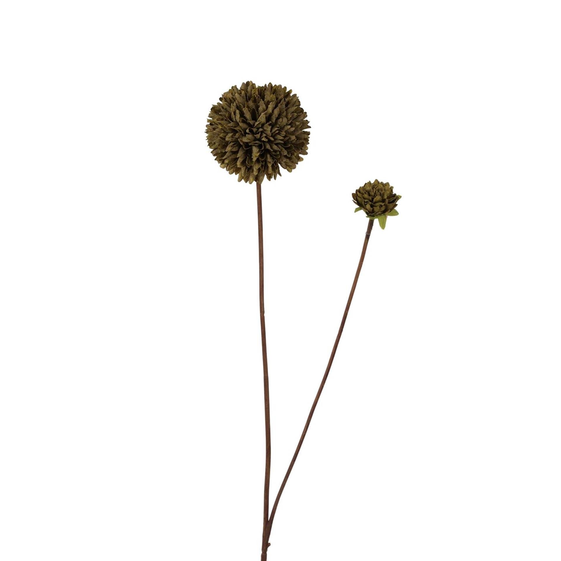 Roberts collection pompon fleur artificielle 66cm vert foncé