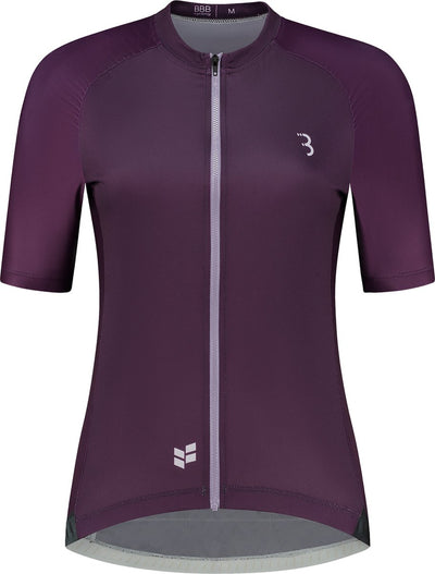 Bbb cycling donnafit r - chemise de cyclisme durable à manches courtes pour femme - 15-25 °c - chemise respirante VTT et cyclisme - 3 poches arrière - violet