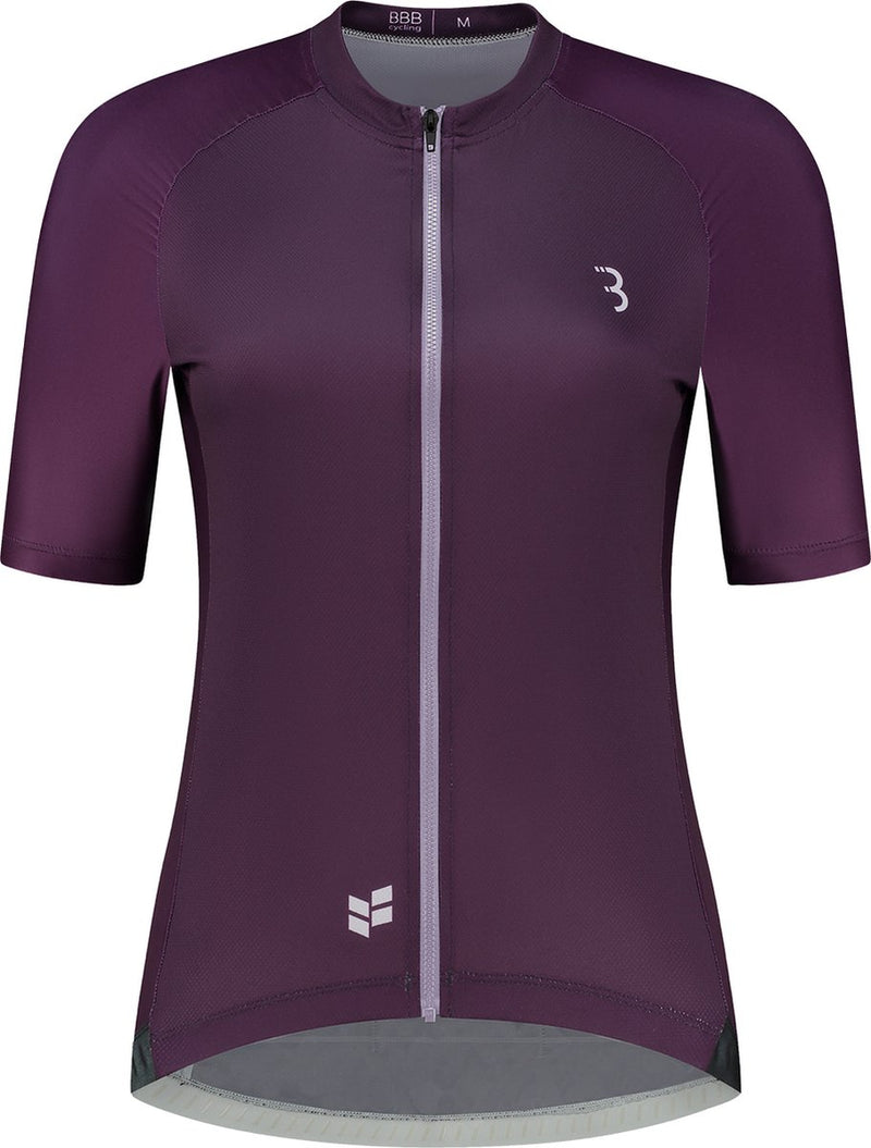 Bbb cycling donnafit r - chemise de cyclisme durable à manches courtes pour femme - 15-25 °c - chemise respirante VTT et cyclisme - 3 poches arrière - violet