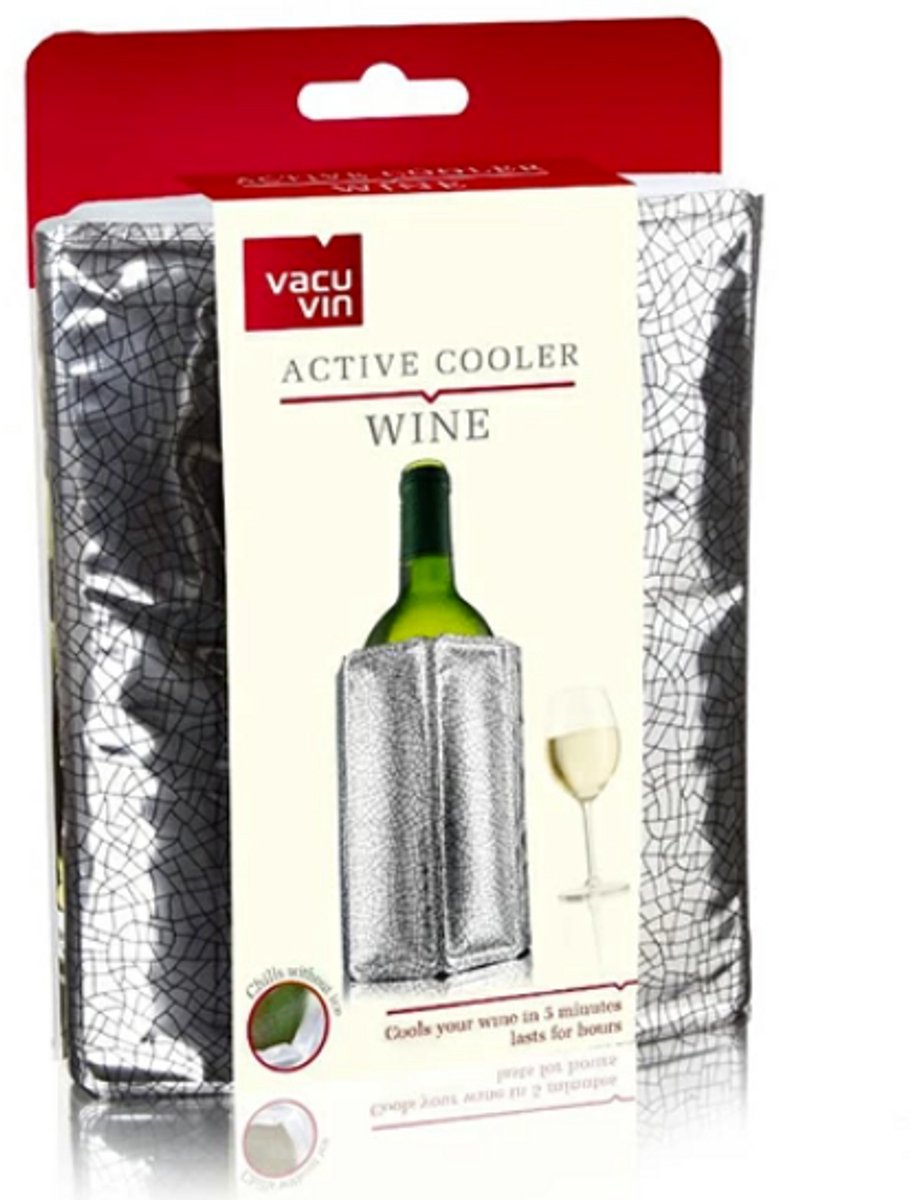 Sans marque sans marque vacu-vin refroidisseur actif de vin argent, chrome