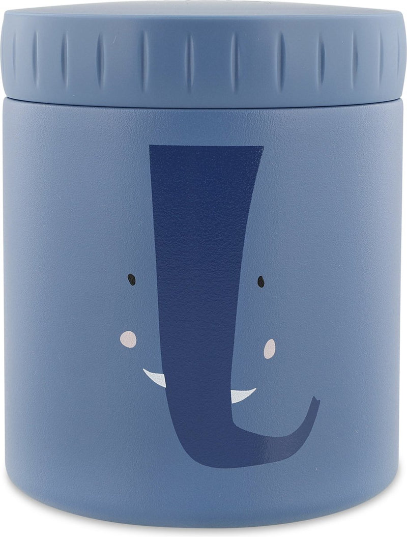 Récipient thermos Trixie - Mme. éléphant - pot thermos pour enfants - 350 ml - tasse thermos en acier inoxydable - idéal pour les collations de bébé - bleu