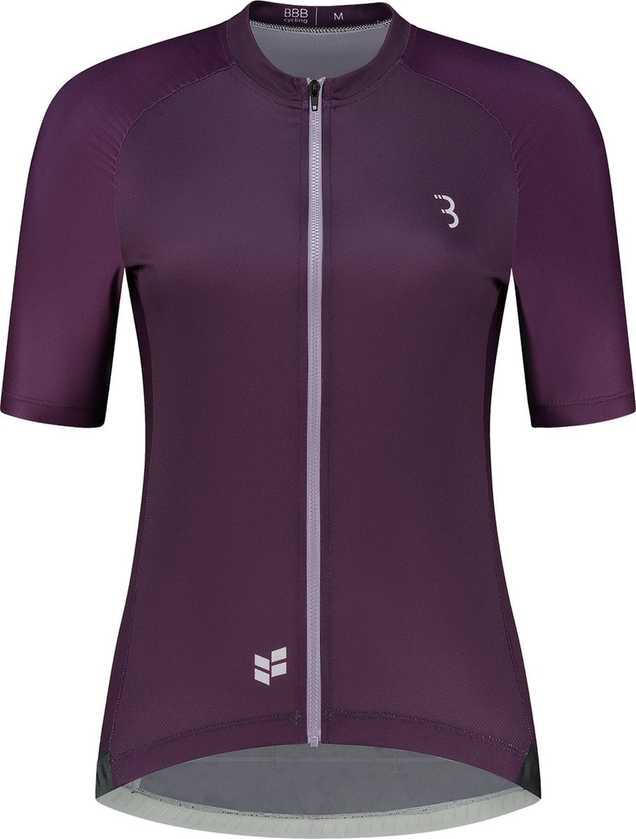 Bbb cycling donnafit r - chemise de cyclisme durable à manches courtes pour femme - 15-25 °c - chemise respirante VTT et cyclisme - 3 poches arrière - violet