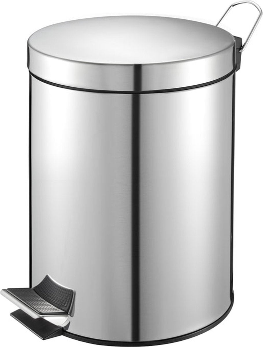 Partie en V - poubelle à pédale 5 litres - acier inoxydable - acier inoxydable - poubelle
