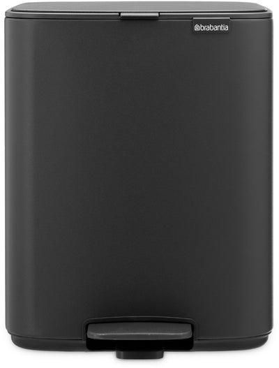Poubelle à pédale Brabantia bo - 12 litres - gris minéral infini