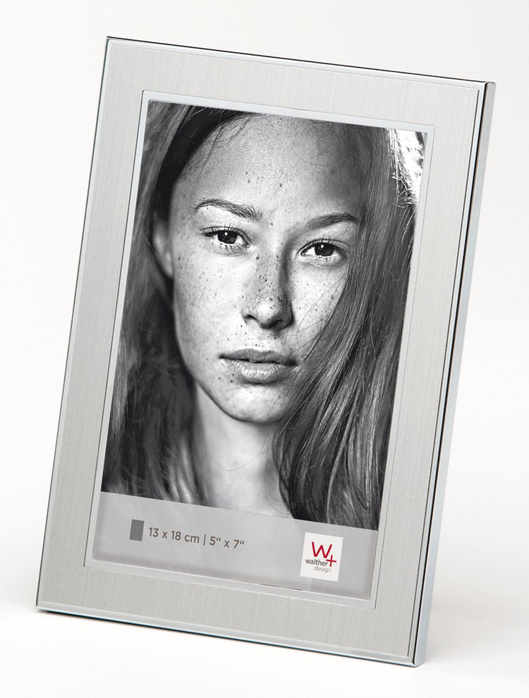 Walther Jazz - cadre portrait en métal - format photo 15x20 cm - argent