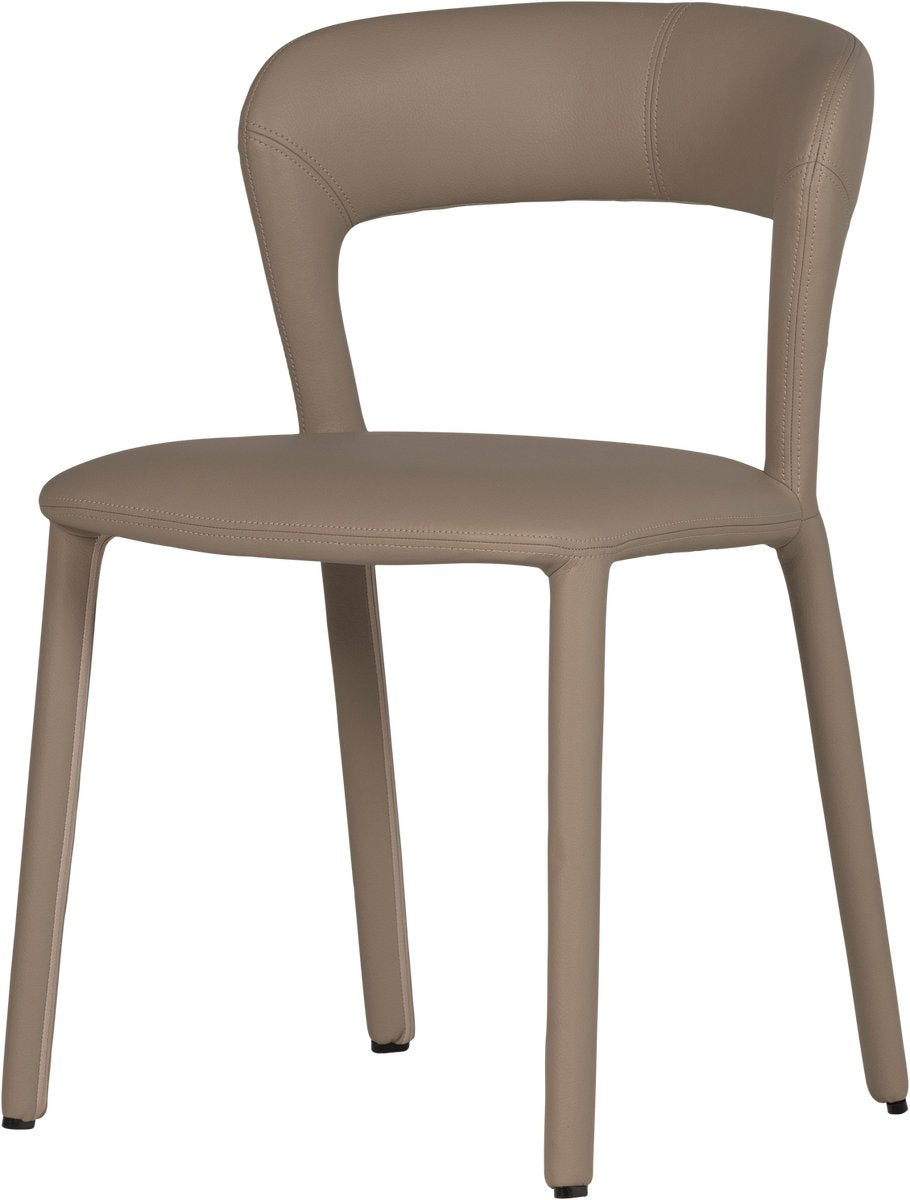 Chaise de salle à manger noble Woood - aspect cuir - sable - 76x51x56