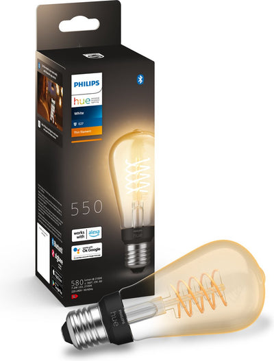 Lampe Edison à filament Philips Hue ST64 - lumière blanche chaude - 550 lumens - 1 pièce - E27