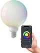 Lampe intelligente Calex - Éclairage LED WiFi - Source lumineuse globe E27 12,5 cm - dimmable - Lumière RVB et blanc chaud - 5,5 W
