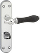 Poignée de porte Impresso - bracknell - pour l'intérieur - bouclier de porte ovale avec vis et serrure de toilette - chrome - noir - 2 pièces