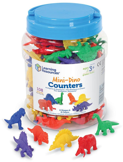 Ressources d'apprentissage mini compteurs de dinosaures (ensemble de 108) - 1+