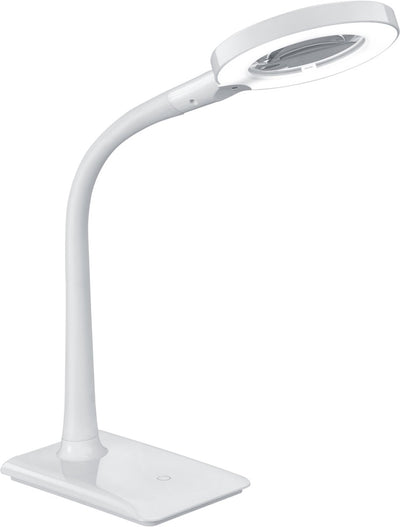 Trio lupo - lampe de table - blanc - incl. 1x SMD 5 W - grossissement 3x - tactile en 4 étapes - flexible