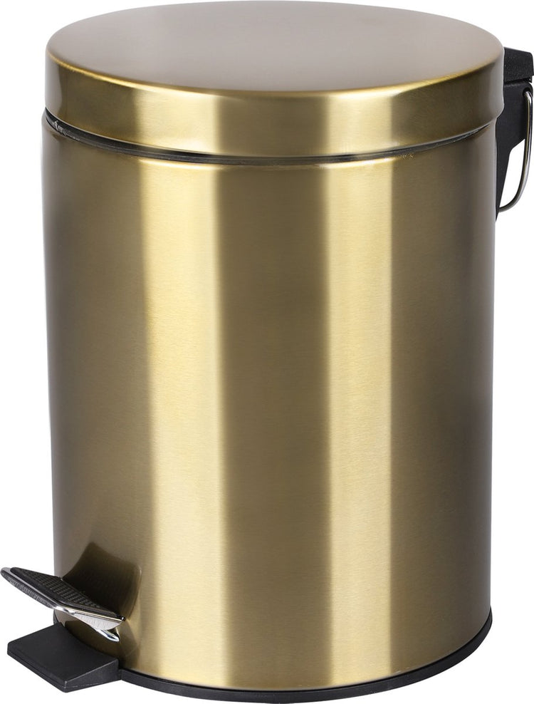 Poubelle à pédale Differnz or mat - Poubelle de salle de bain - Poubelle - 5 litres