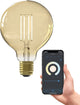 Lampe intelligente Calex - éclairage à filament led wifi - globe 9,5cm - e27 - ampoule intelligente or - dimmable - lumière blanc chaud - 7w