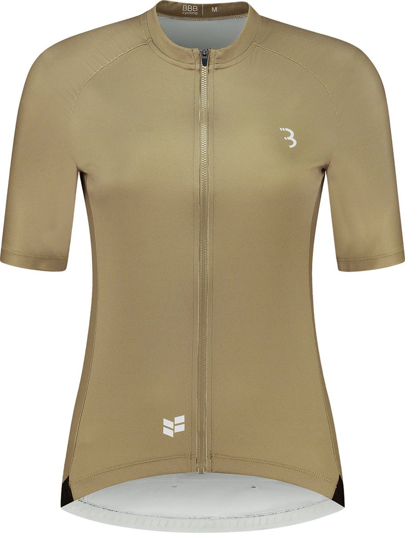 Bbb cycling donnafit r - chemise de cyclisme durable à manches courtes pour femme - 15-25 °c - chemise de VTT et de cyclisme respirante - 3 poches arrière - marron macchiato