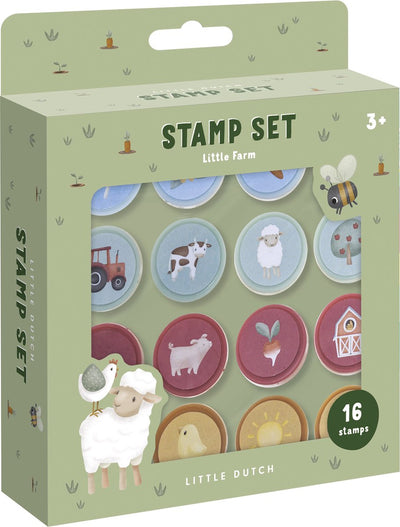 Petit-Dutch Little Farm Totum Tampon définir 12 pièces avec encre