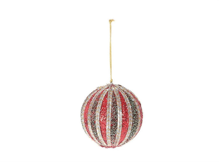 HBx natural living Boule de Noël noblee ø10cm vert rouge