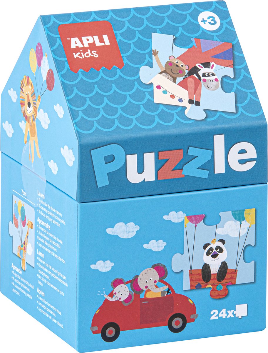 Apli kids - puzzle animaux en voyage - 24 pièces de puzzle - à partir de 3 ans