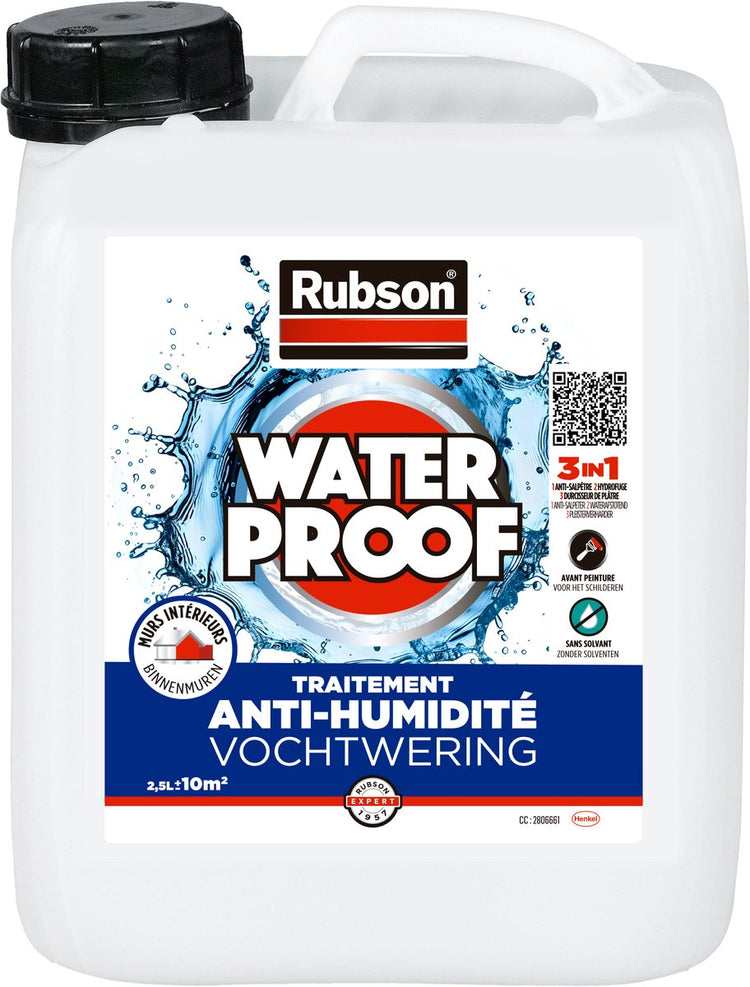 Anti-humidité Rubson - Parois intérieures Pichet 2,5l | murs de traitement imperméables | mouillé à l'intérieur | incolore