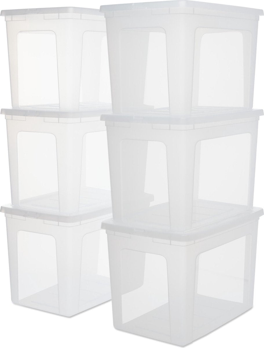 Boîte de rangement Iris clearbox - 70l - plastique - transparent - lot de 6
