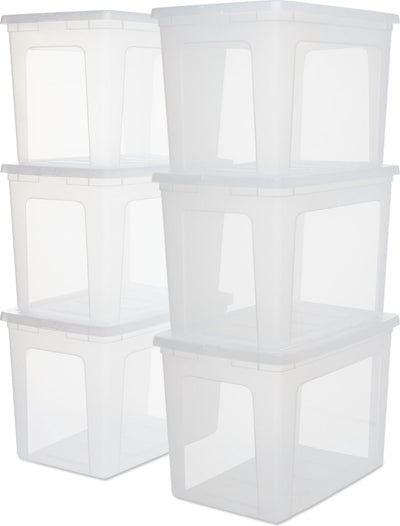 Boîte de rangement Iris clearbox - 70l - plastique - transparent - lot de 6